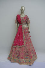 Load image into Gallery viewer, Magenta silk lehenga choli with jari work