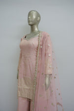 Load image into Gallery viewer, Festive brocade silk plazo kurta set