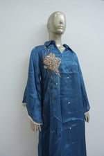 Load image into Gallery viewer, Satin crepe co-ord set with crystal hand work