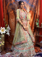 Load image into Gallery viewer, Peacock Garden Silk Couture Lehenga Set