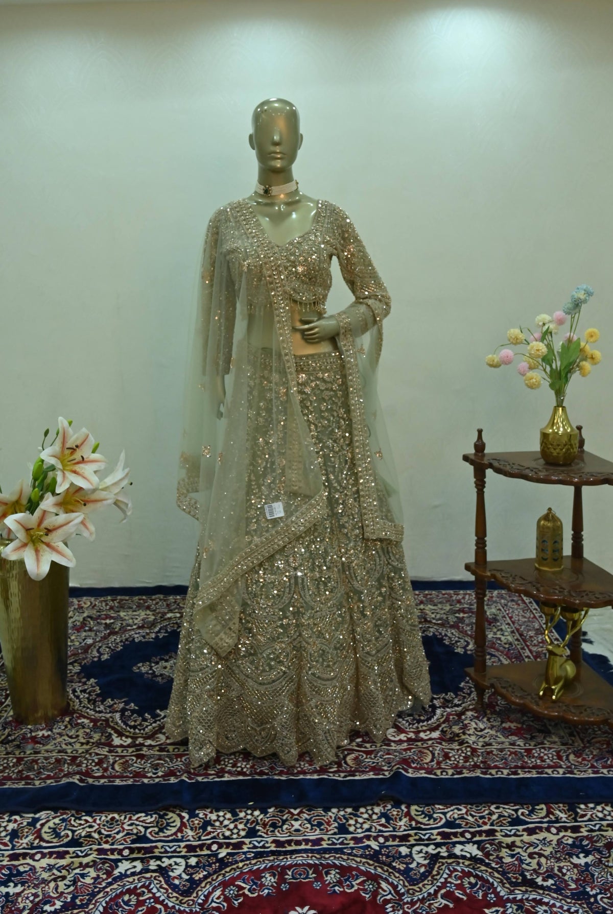 Sage royale bridal lehenga