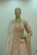 Load image into Gallery viewer, Ivory Embroidered Bridal Lehenga