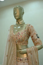 Load image into Gallery viewer, Ivory Embroidered Bridal Lehenga