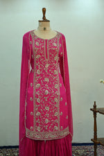 Load image into Gallery viewer, Rani Pink Gharara Suit Set