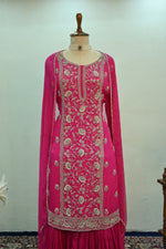 Load image into Gallery viewer, Rani Pink Gharara Suit Set