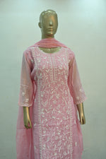 Load image into Gallery viewer, Blush Pink Chikankari Style Suit Set