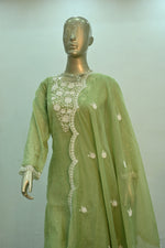 Load image into Gallery viewer, Sage Green Embroidered Suit Set