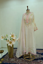 Load image into Gallery viewer, Ivory Pink Anarkali Suit