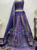 Load image into Gallery viewer, Royal Blue Lehenga Set with Net Dupatta