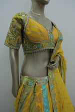 Load image into Gallery viewer, Traditional brocket silk dress with jari handwork