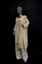 Load image into Gallery viewer, Elegant sharara outfit with antique detailing