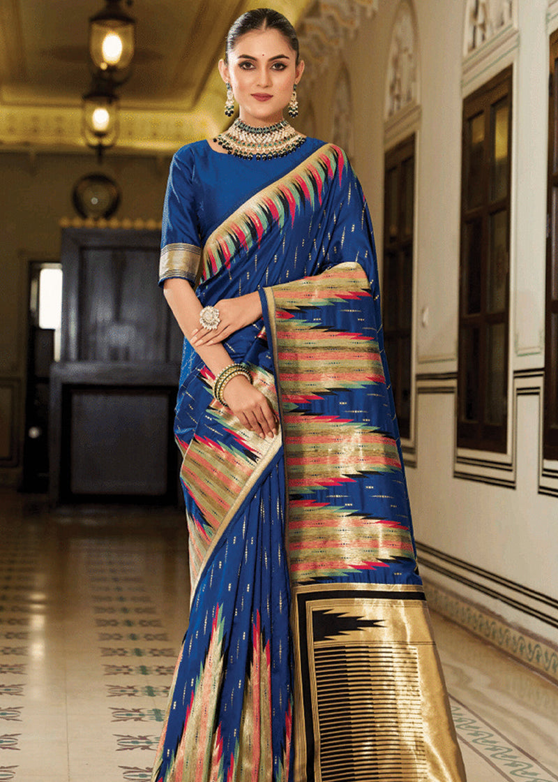 Royal Blue Banarasi Soft Silk Saree