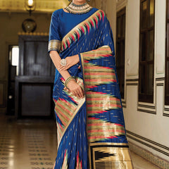 Royal Blue Banarasi Soft Silk Saree