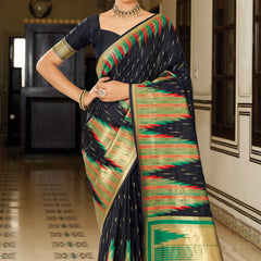 Classy Black Banarasi Soft Silk Saree
