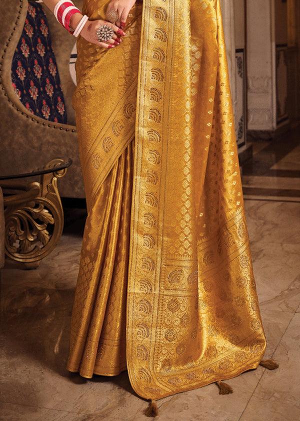 Royal Golden Woven Banarasi Brocade Tissue Silk Saree