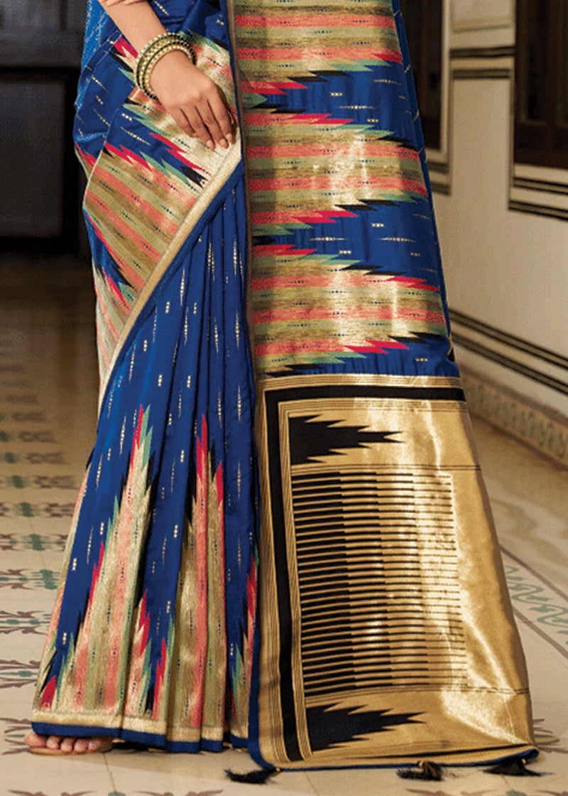 Royal Blue Banarasi Soft Silk Saree