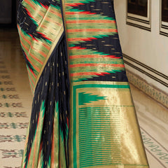Classy Black Banarasi Soft Silk Saree