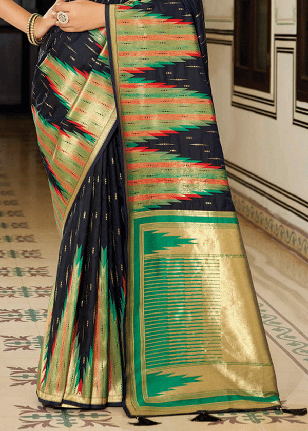 Classy Black Banarasi Soft Silk Saree