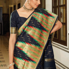 Classy Black Banarasi Soft Silk Saree