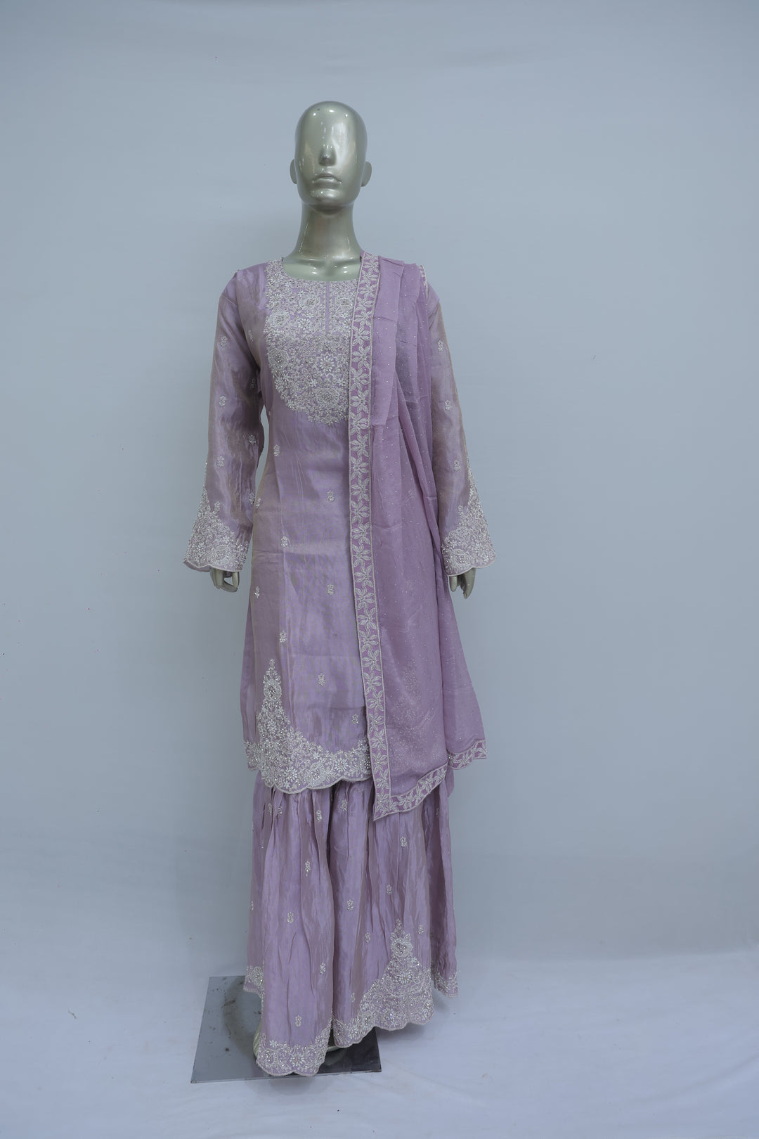 Festive gharara kurta suit with jari detailing