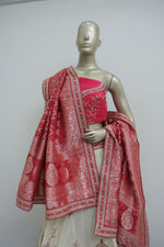 Load image into Gallery viewer, Bridal silk brocade lehenga chunni ensemble
