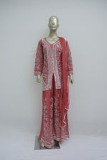 Load image into Gallery viewer, Real carrot kurta plazo with pearl work
