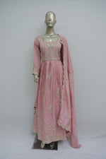 Load image into Gallery viewer, Gajari colour Anarkali with zari sequin work
