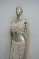 Load image into Gallery viewer, Elegant georgette crop top with shrug
