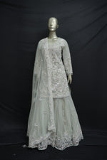 Load image into Gallery viewer, Lehenga with straight kurta in net fabric
