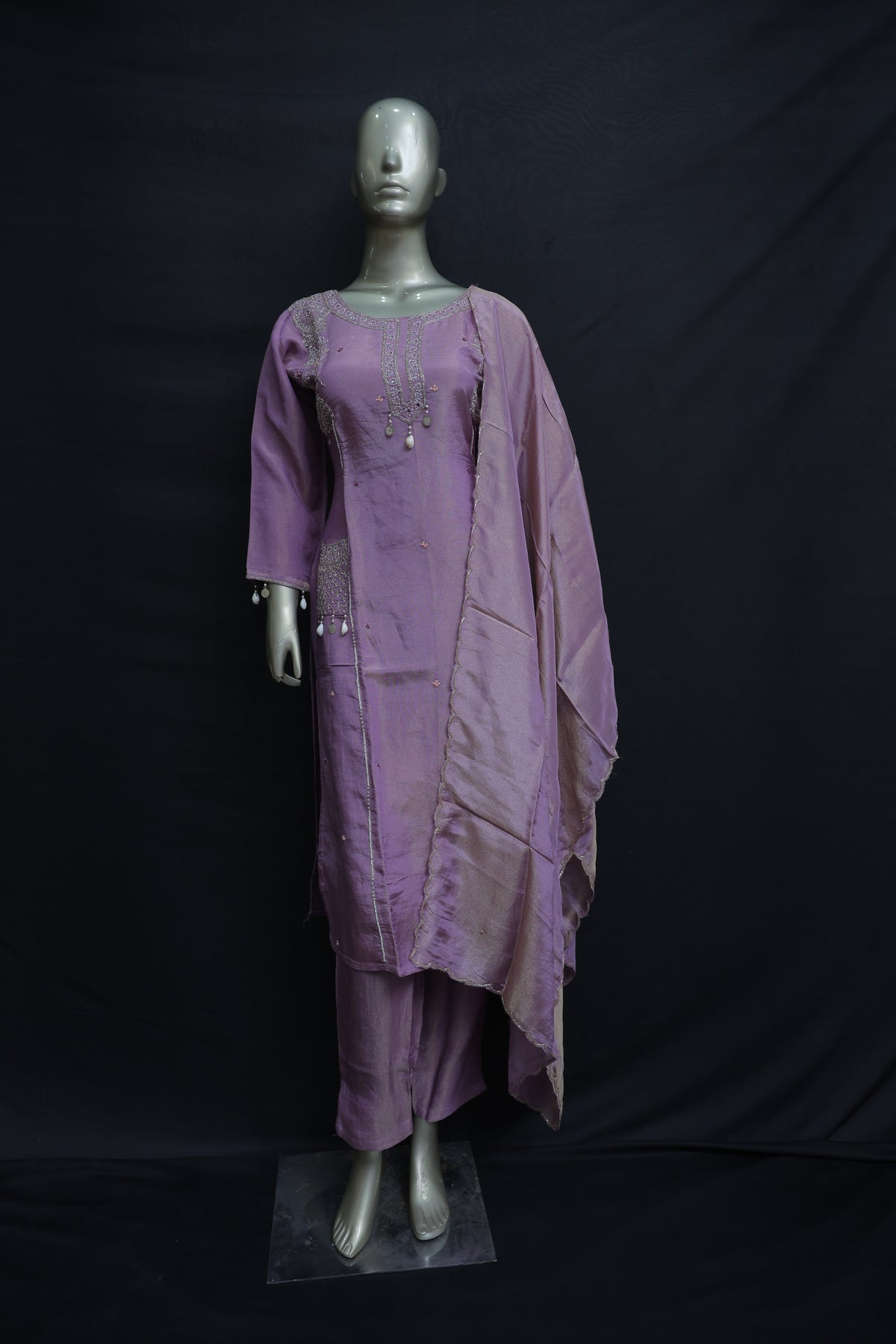 Light onion kurta pant with dupatta