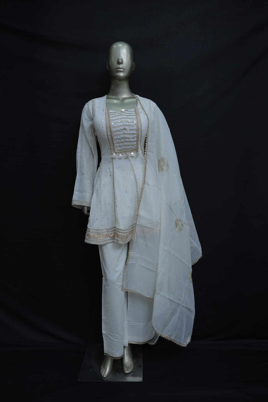 Short peplum with plazo and dupatta set