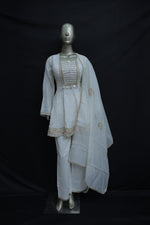 Load image into Gallery viewer, Short peplum with plazo and dupatta set
