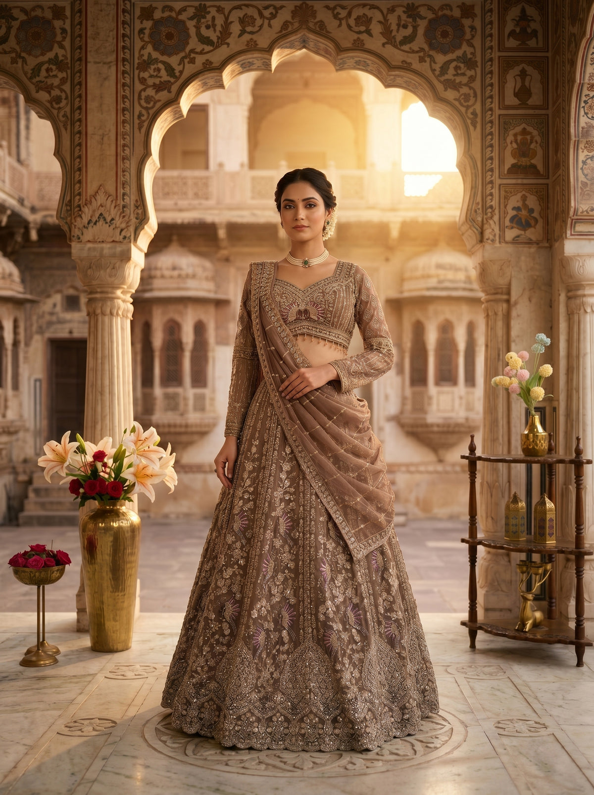 Regal brown lehenga set