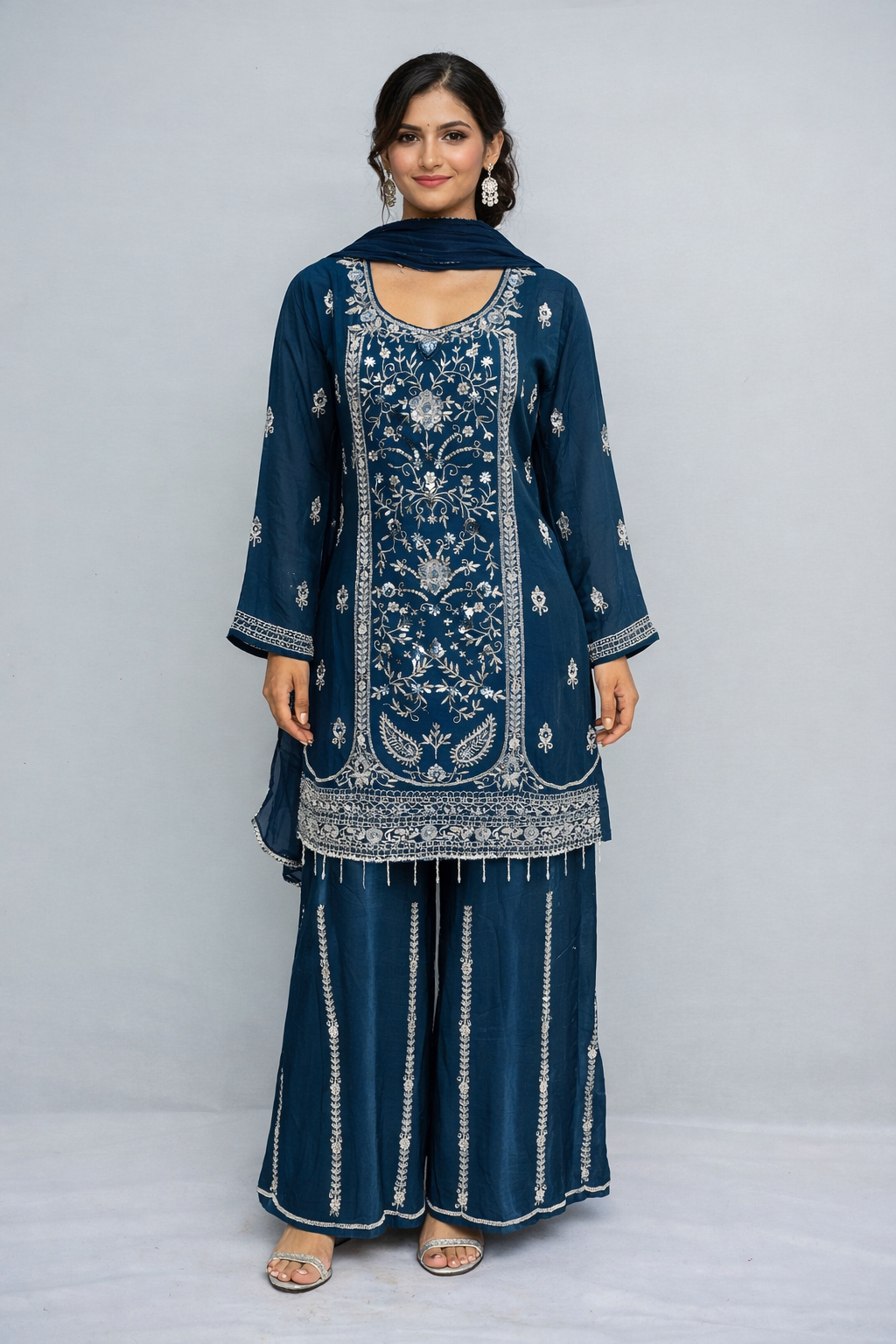 Kurta plazo set in soft crepe fabric