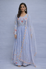 Load image into Gallery viewer, Long dress readymade suit in pure crepe fabric
