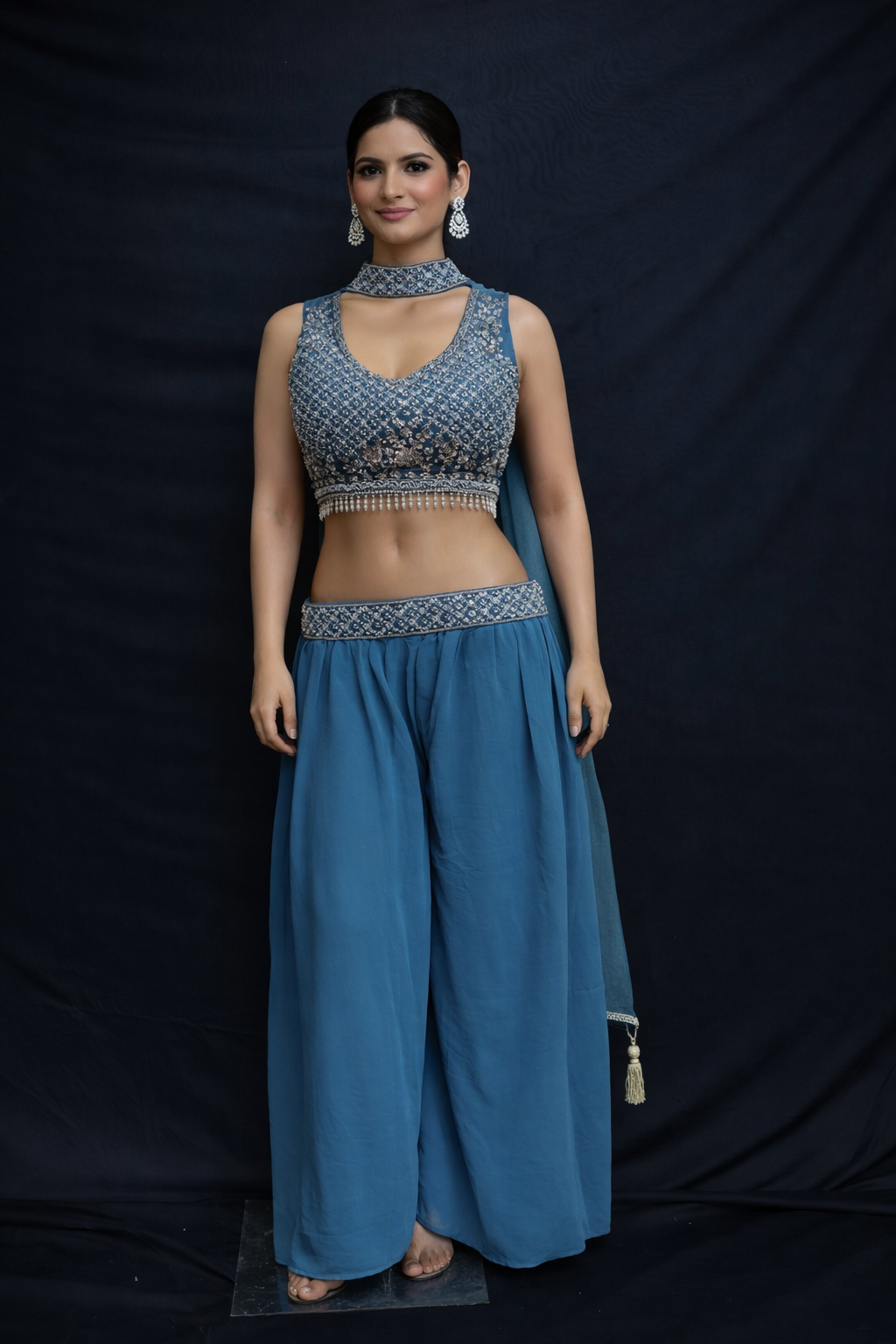 Sharara with Top & Chunni