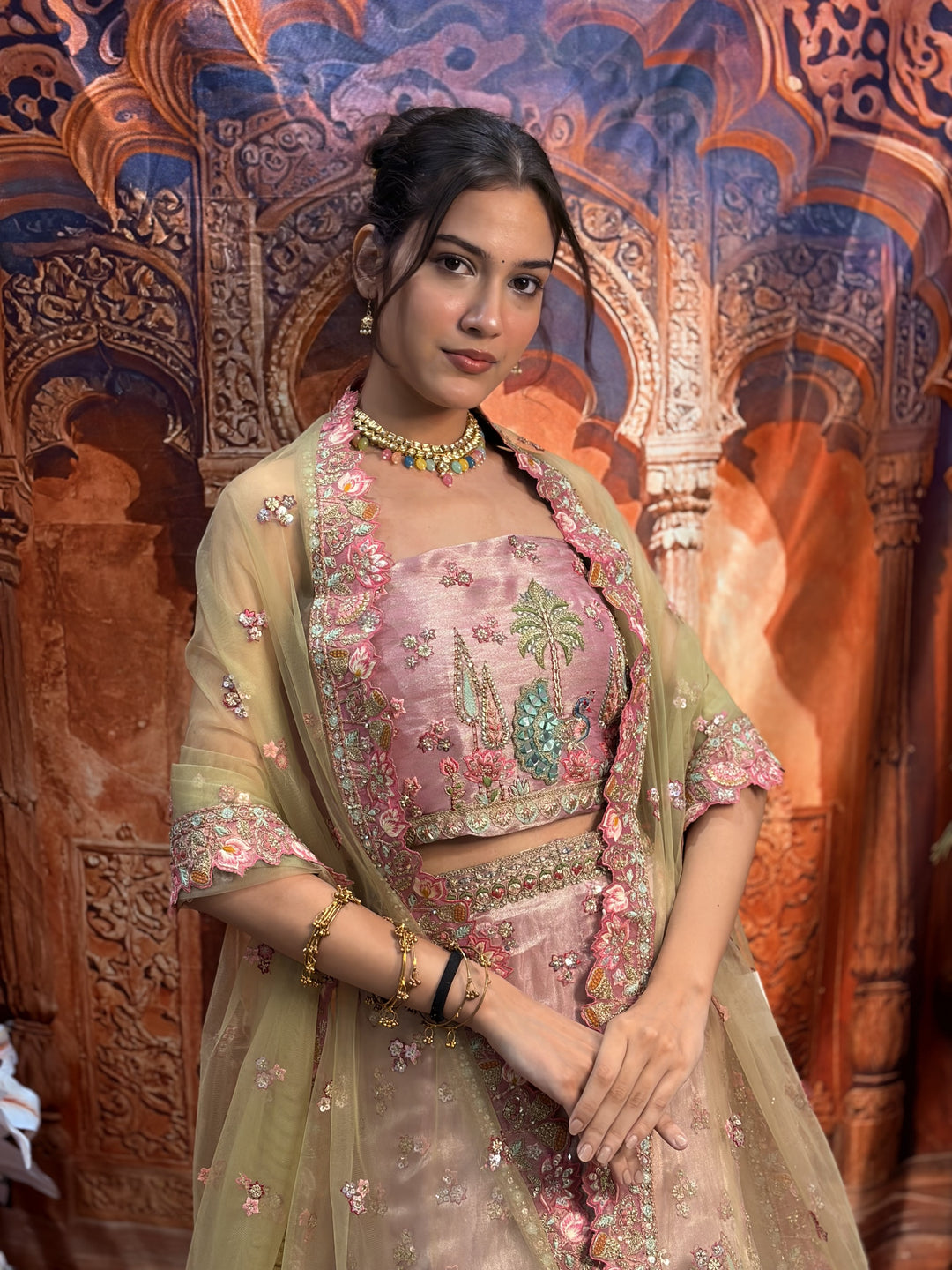 Peacock Garden Silk Couture Lehenga Set