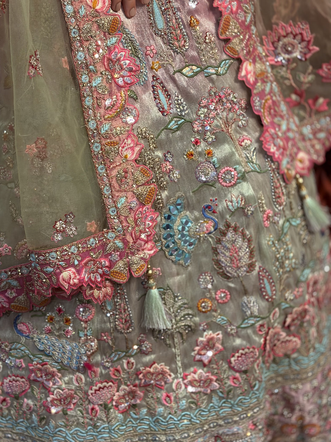 Peacock Garden Silk Couture Lehenga Set