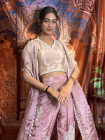 Load image into Gallery viewer, Rosé Pearl Crepe Indo-Western Co-Ord Set
