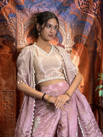 Load image into Gallery viewer, Rosé Pearl Crepe Indo-Western Co-Ord Set
