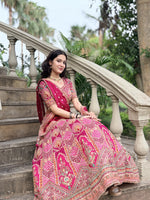 Load image into Gallery viewer, Rani Pink Uppada Silk Embellished Lehenga Set
