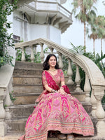 Load image into Gallery viewer, Rani Pink Uppada Silk Embellished Lehenga Set
