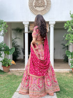 Load image into Gallery viewer, Rani Pink Uppada Silk Embellished Lehenga Set
