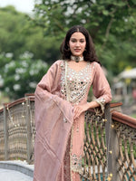 Load image into Gallery viewer, Blush Mirrorwork Mysore Silk Suit Set
