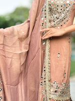 Load image into Gallery viewer, Blush Mirrorwork Mysore Silk Suit Set
