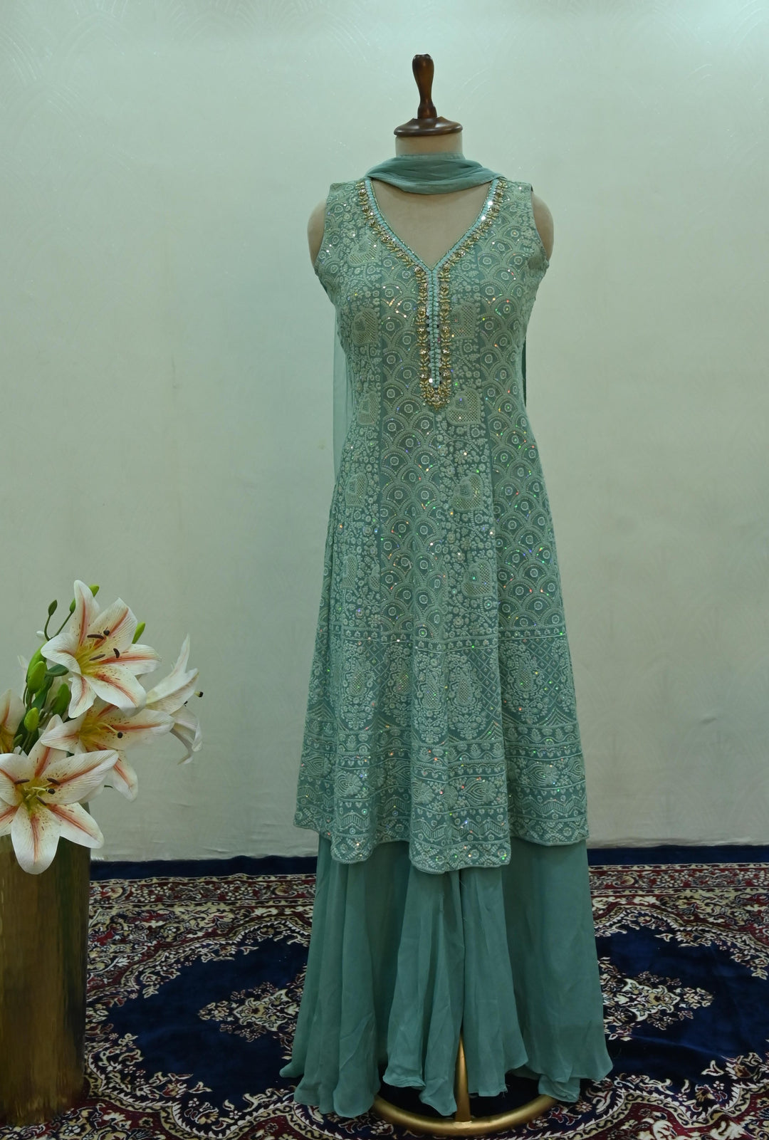 Zarina Mirror Work Sharara Suit Set