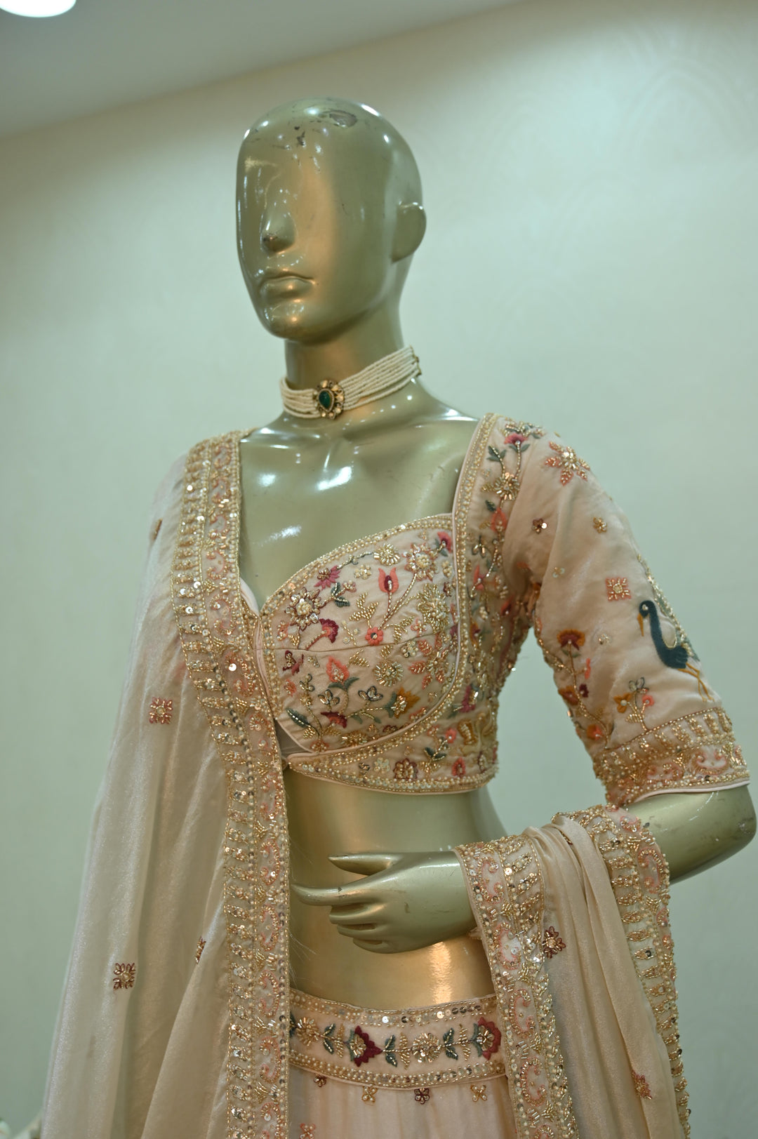 Ivory Embroidered Bridal Lehenga