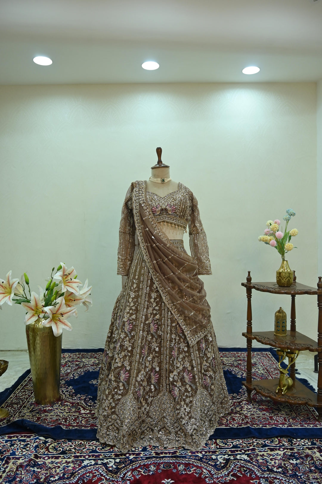 Regal Brown Lehenga Set
