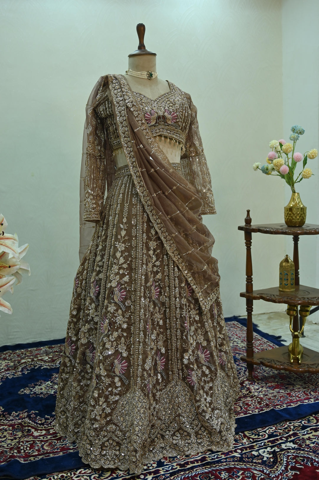 Regal Brown Lehenga Set