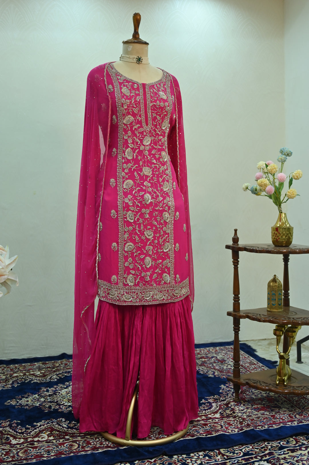 Rani Pink Gharara Suit Set
